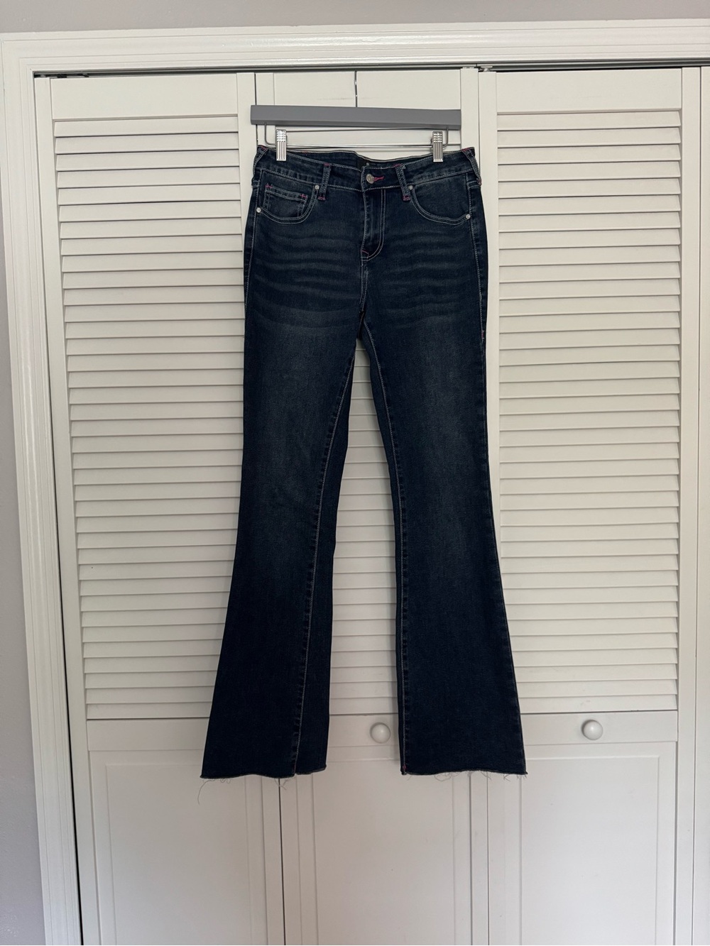 True Religion Becca Mid Rise Bootcut Dark Wash Flare Jeans Sz 27